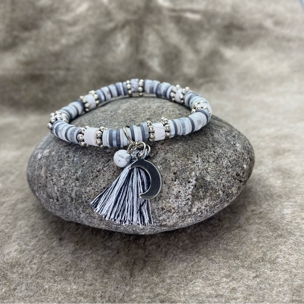 Howlite Stretchy Heishi Gemstone Bracelet